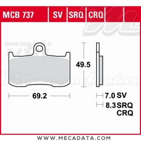 Plaquettes de frein Avant ~ Suzuki GSX 1300 BKA B-King ABS WVCR 2007-2010 ~ TRW Lucas MCB 737 SV