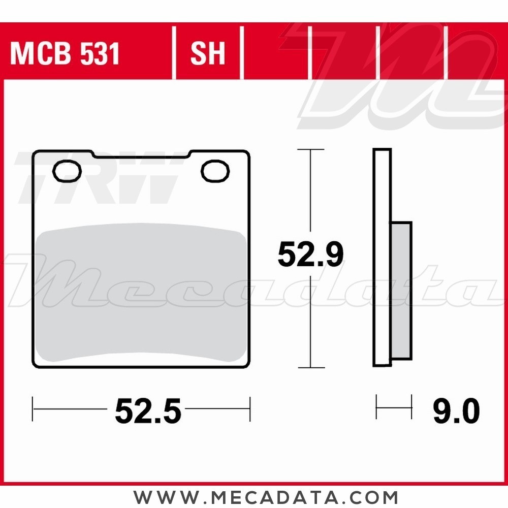 Plaquettes de frein Arrière ~ Suzuki GSF 1200 S Bandit WVA9 2001-2005 ~ TRW Lucas MCB 531 