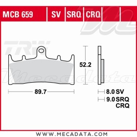 Plaquettes de frein Avant ~ Suzuki GSF 1200 S Bandit WVA9 2001-2005 ~ TRW Lucas MCB 659