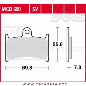 Plaquettes de frein Avant ~ Suzuki GSF 1200 S Bandit GV75A 1996-2000 ~ TRW Lucas MCB 690