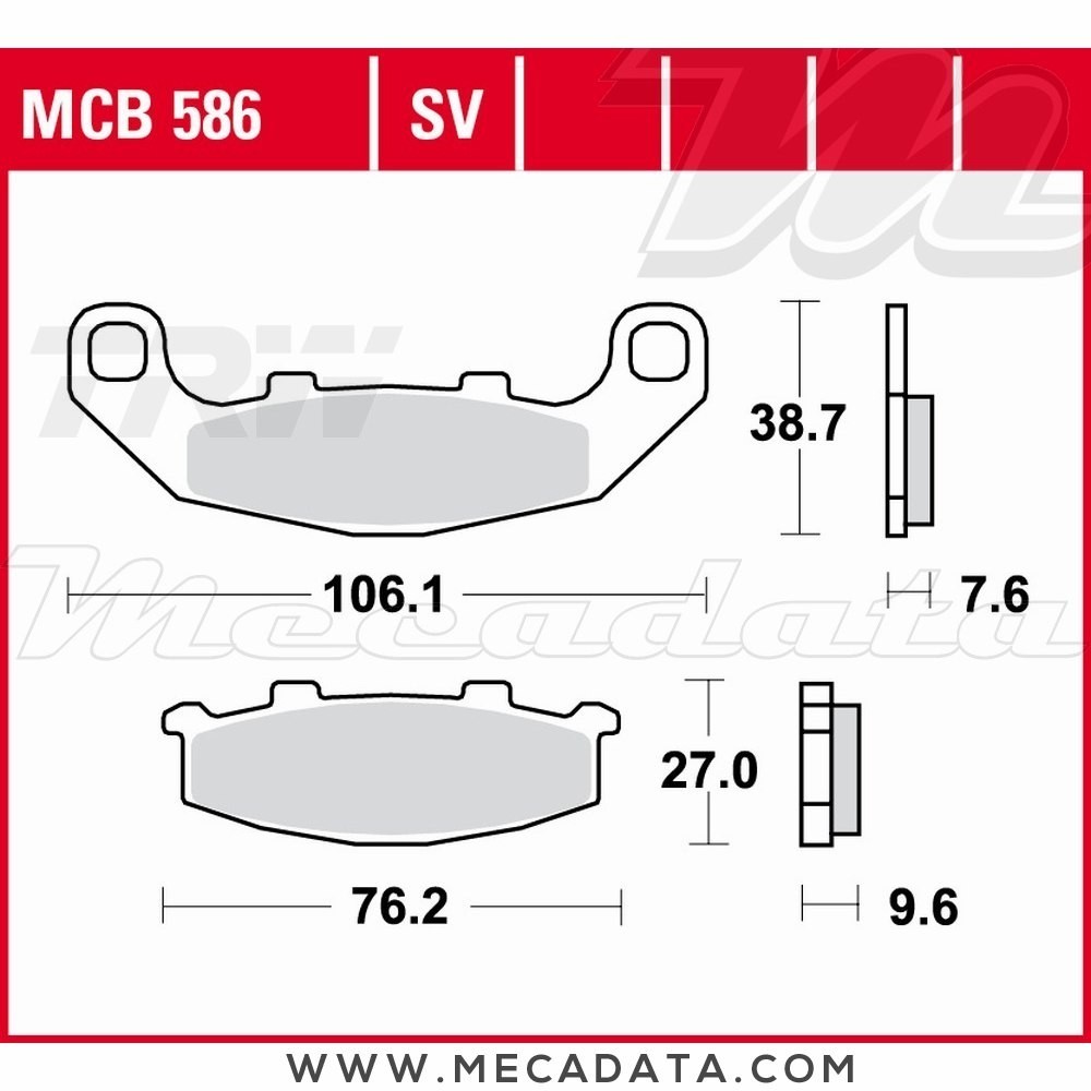 Plaquettes de frein Arrière ~ Suzuki GSX 1100 G GV74A 1994-1995 ~ TRW Lucas MCB 586 