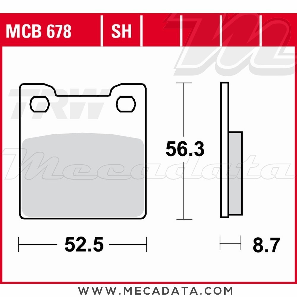 Plaquettes de frein Arrière ~ Suzuki RF 900 R GT73B 1994-1997 ~ TRW Lucas MCB 678 