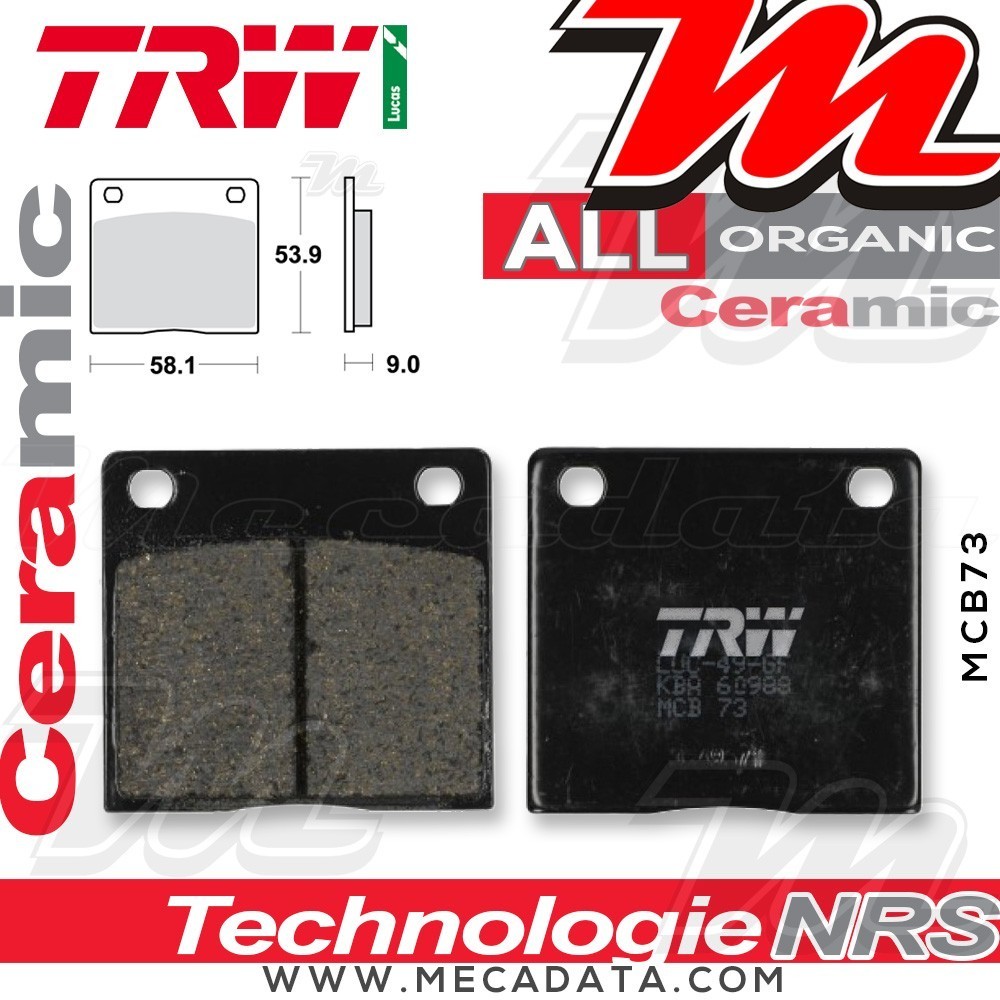 Plaquettes de frein Arrière ~ Suzuki GS 850 E, L ,G, GL GS 850 1980-1982 ~ TRW Lucas MCB 73