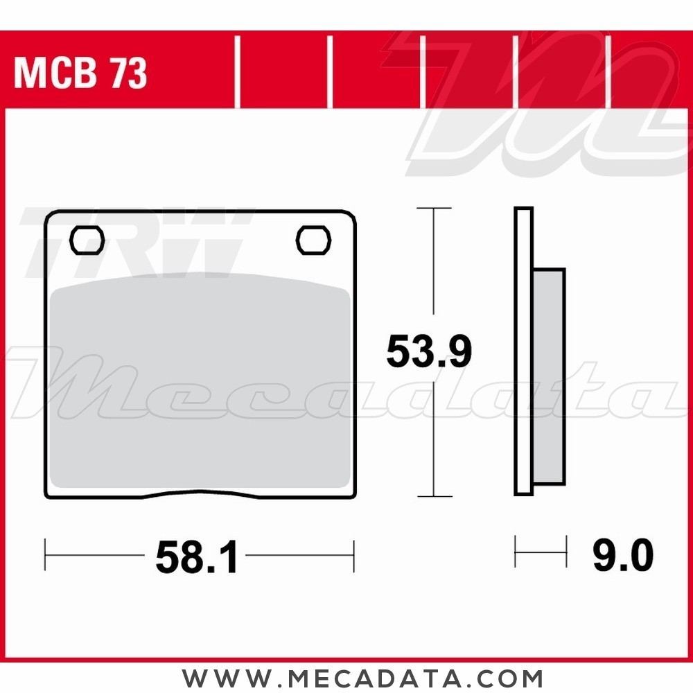 Plaquettes de frein Arrière ~ Suzuki GS 850 E, L ,G, GL GS 850 1980-1982 ~ TRW Lucas MCB 73 