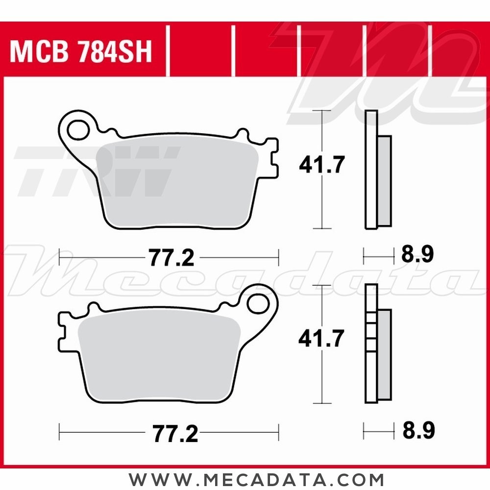 Plaquettes de frein Arrière ~ Suzuki GSXR 750 C4 2011+ ~ TRW Lucas MCB 784 SH 