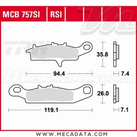 Plaquettes de frein Avant Gauche ~ Suzuki 700 Quadrunner 2004+ ~ TRW Lucas MCB 757 SI