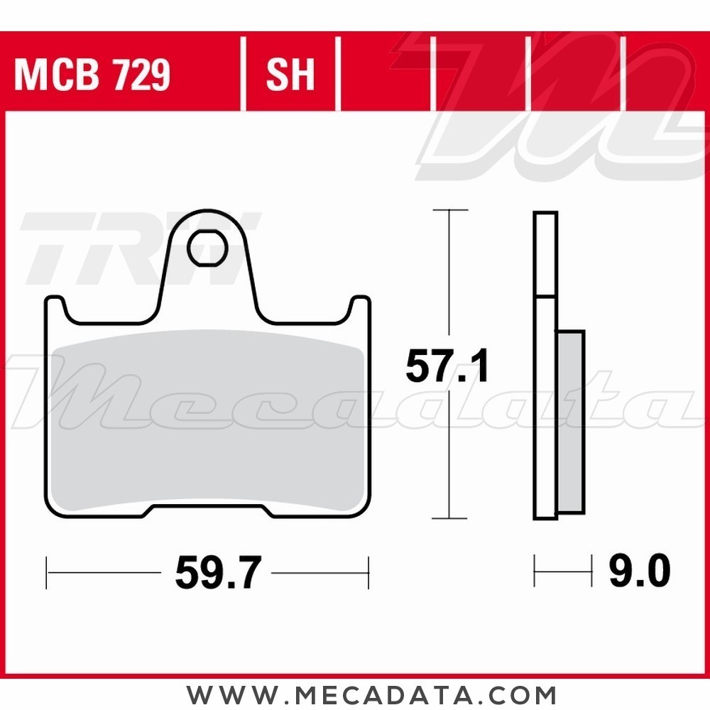 Plaquettes de frein Arrière ~ Suzuki GSF 650 S Bandit WVB5 2005-2006 ~ TRW Lucas MCB 729 