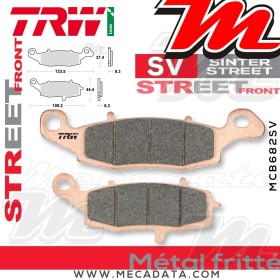 Plaquettes de frein Avant Gauche ~ Suzuki GSF 650 S Bandit WVB5 2005-2006 ~ TRW Lucas MCB 682 SV
