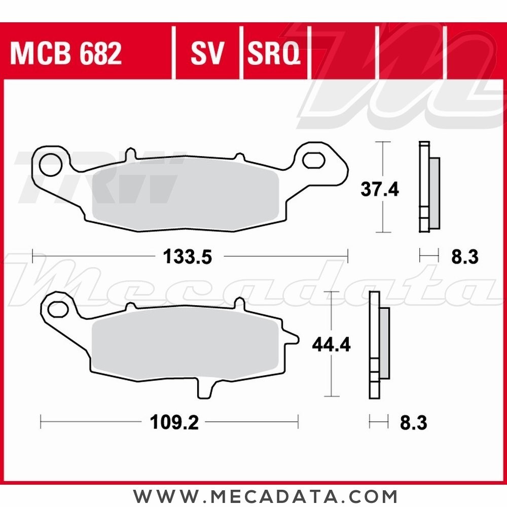 Plaquettes de frein Avant Gauche ~ Suzuki GSF 650 S Bandit WVB5 2005-2006 ~ TRW Lucas MCB 682 