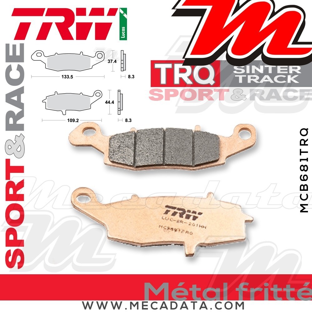 Plaquettes de frein Avant Droite ~ Suzuki GSF 650 A Bandit ABS WVB5 2005-2006 ~ TRW Lucas MCB 681 TRQ