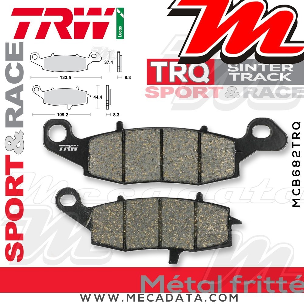 Plaquettes de frein Avant Gauche ~ Suzuki GSF 650 A Bandit ABS WVB5 2005-2006 ~ TRW Lucas MCB 682 TRQ