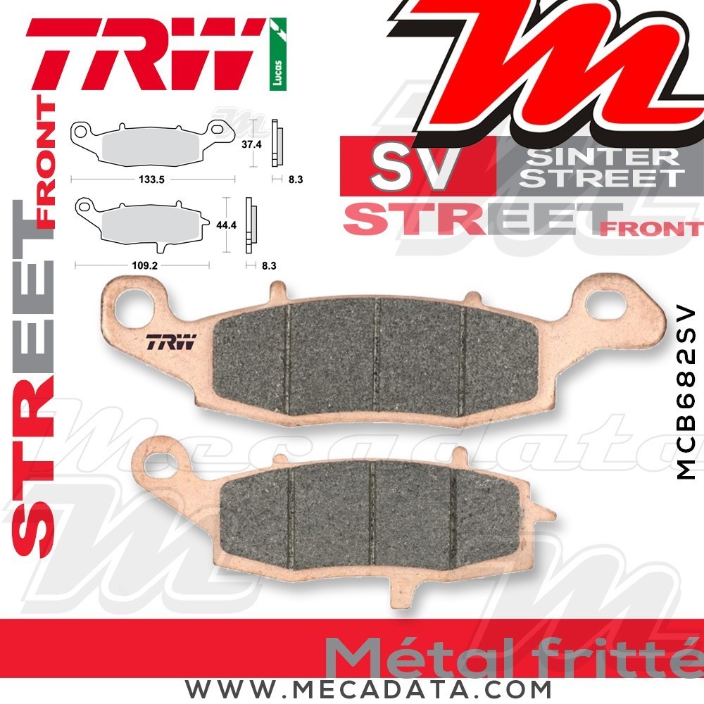 Plaquettes de frein Avant Gauche ~ Suzuki GSF 650 A Bandit ABS WVB5 2005-2006 ~ TRW Lucas MCB 682 SV