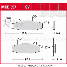 Plaquettes de frein Avant ~ Suzuki DR 650 RSE, RSEU SP43B 1991-1996 ~ TRW Lucas MCB 597