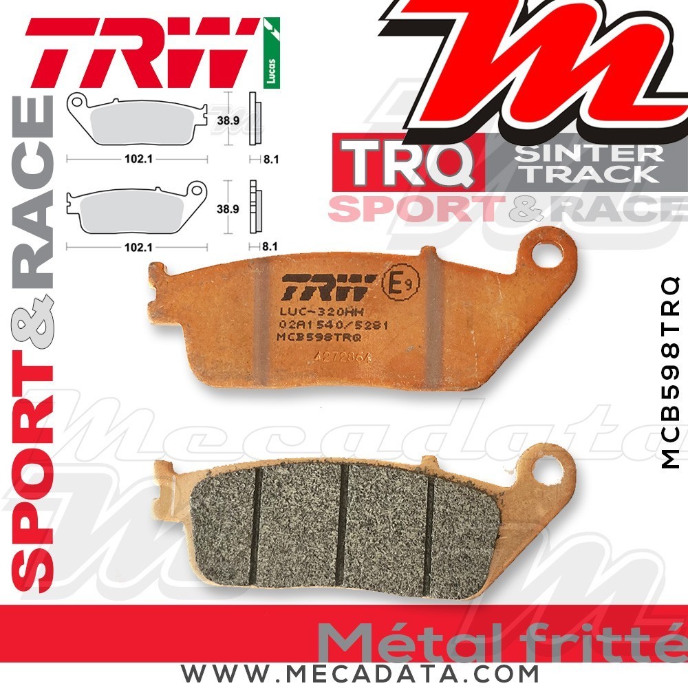 Plaquettes de frein Avant ~ Suzuki RF 600 R, RU GN76B 1993-1996 ~ TRW Lucas MCB 598 TRQ