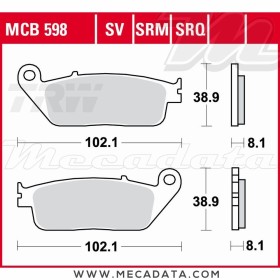 Plaquettes de frein Avant ~ Suzuki RF 600 R, RU GN76B 1993-1996 ~ TRW Lucas MCB 598