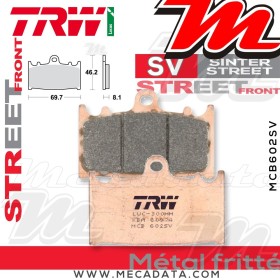 Plaquettes de frein Avant ~ Suzuki GSXR 600 AD 1997-2000 ~ TRW Lucas MCB 602 SV