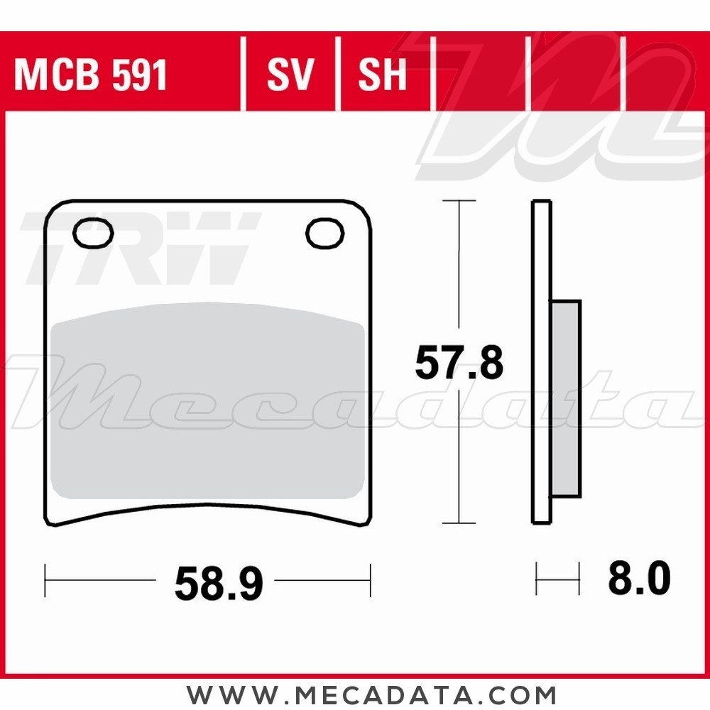 Plaquettes de frein Avant ~ Suzuki GSX 600 F, FU GN72B 1988-1997 ~ TRW Lucas MCB 591 SV 