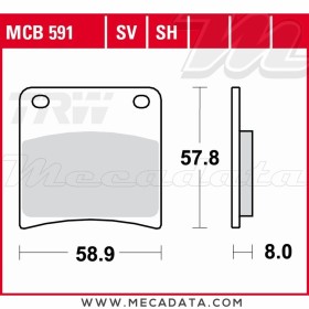 Plaquettes de frein Avant ~ Suzuki GSX 600 F, FU GN72B 1988-1997 ~ TRW Lucas MCB 591
