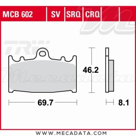 Plaquettes de frein Avant ~ Suzuki GSR 600 A ABS WVB9 2007-2010 ~ TRW Lucas MCB 602