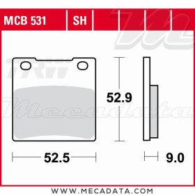 Plaquettes de frein Avant ~ Suzuki GSX 550 E, ES GN71D 1983-1986 ~ TRW Lucas MCB 531