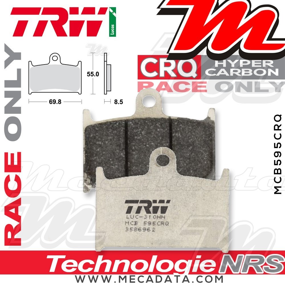 Plaquettes de frein Avant ~ Suzuki GSXR 400 R 1990+ ~ TRW Lucas MCB 595 CRQ