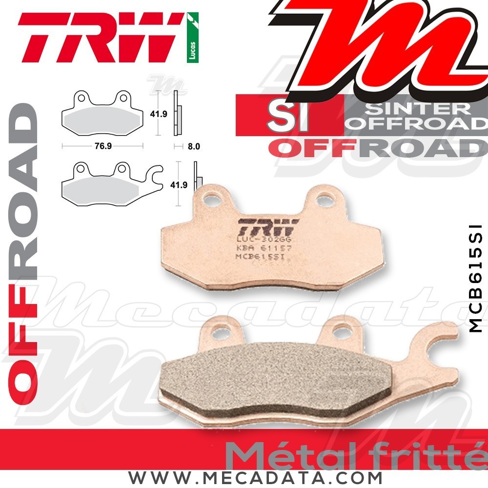 Plaquettes de frein Avant Droite ~ Suzuki LT-F 300 F 2002+ ~ TRW Lucas MCB 615 SI