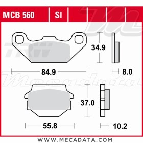 Plaquettes de frein Avant ~ Suzuki LT 250 RH/RJ/RK/RL 1987-1990 ~ TRW Lucas MCB 560 SI