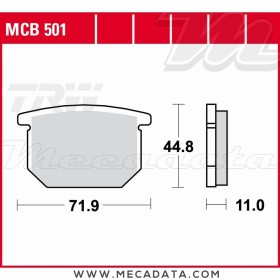 Plaquettes de frein Avant ~ Suzuki GSX 250 E, ES GJ53B 1982 ~ TRW Lucas MCB 501