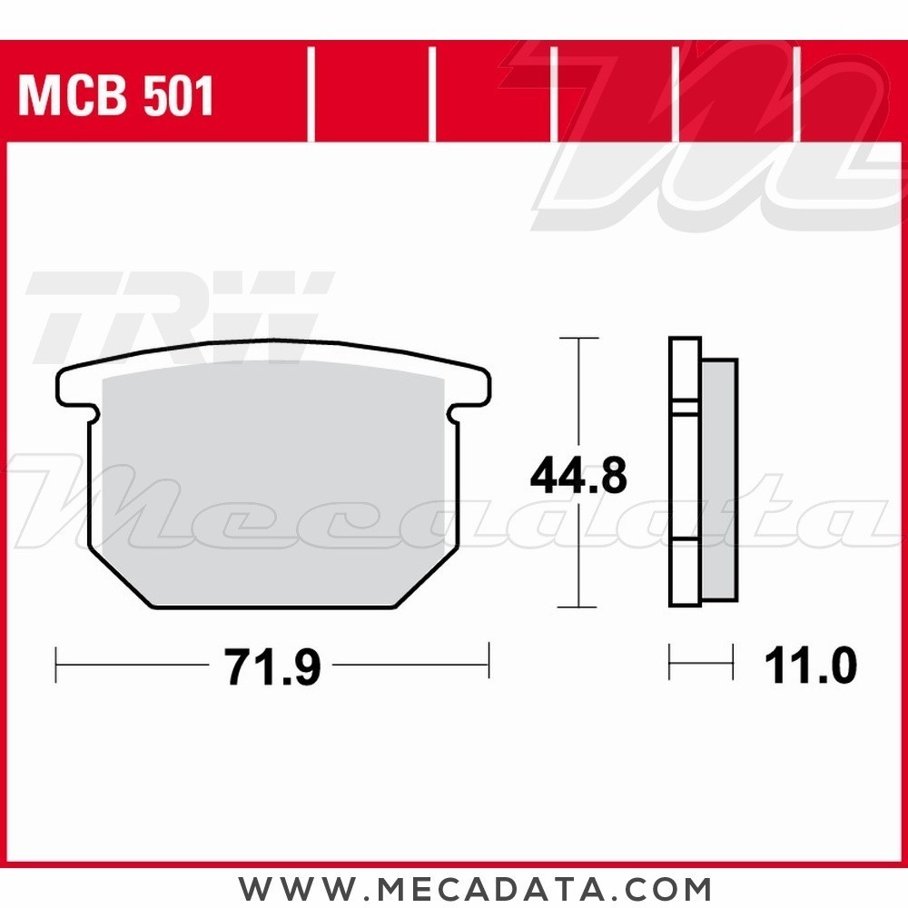 Plaquettes de frein Avant ~ Suzuki GSX 250 E, ES GJ53B 1982 ~ TRW Lucas MCB 501 