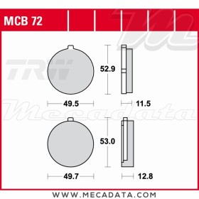 Plaquettes de frein Avant ~ Suzuki GT 200 N, E GT200 1979-1981 ~ TRW Lucas MCB 72