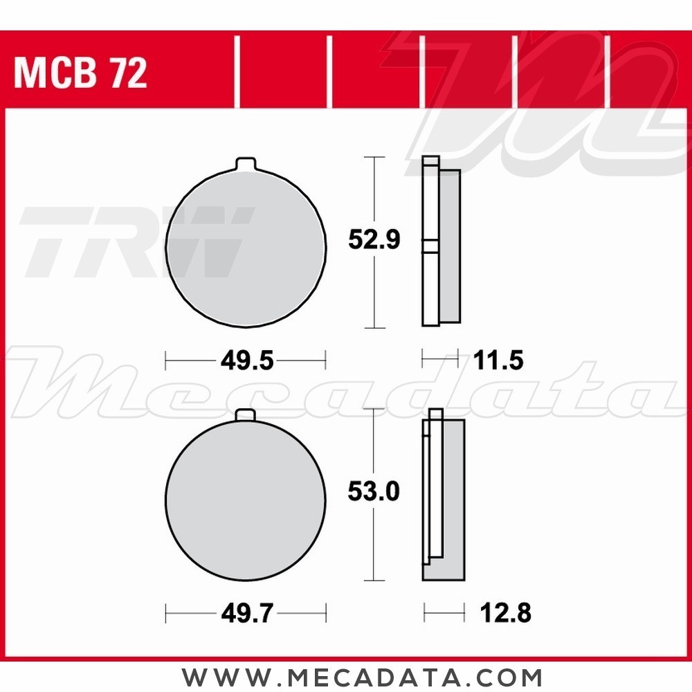 Plaquettes de frein Avant ~ Suzuki GT 200 N, E GT200 1979-1981 ~ TRW Lucas MCB 72 