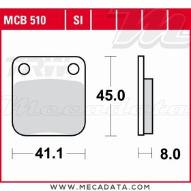 Plaquettes de frein Avant ~ Suzuki DF 200 E TROJAN AGI 1996-2012 ~ TRW Lucas MCB 510