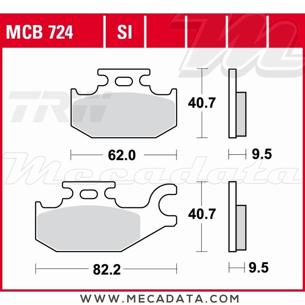 Plaquettes de frein Arrière ~ Suzuki UH 125 Burgman CC 2007-2013 ~ TRW Lucas MCB 724 