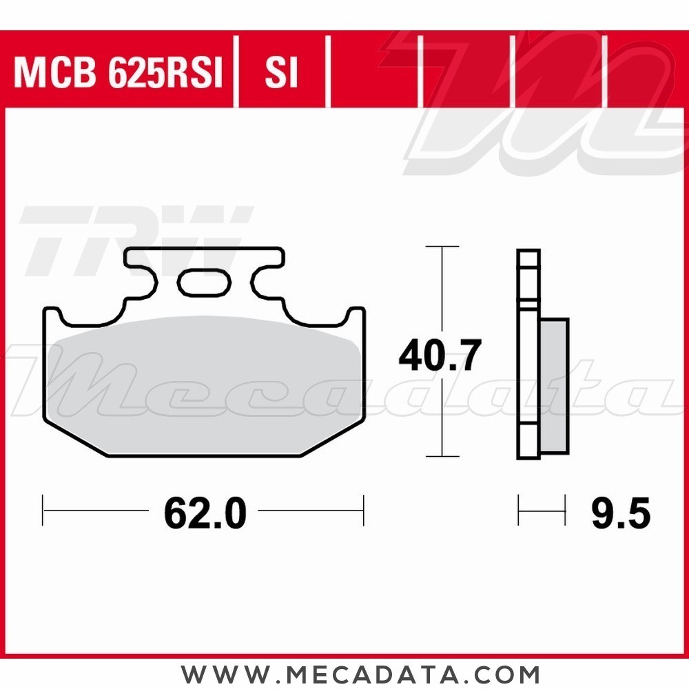 Plaquettes de frein Arrière ~ Suzuki RM 125 RF14A 1994-1995 ~ TRW Lucas MCB 625 RSI 