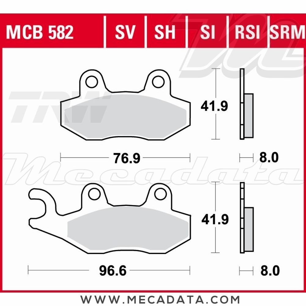Plaquettes de frein Avant ~ Suzuki RM 125 RF13A 1987 ~ TRW Lucas MCB 582 RSI 