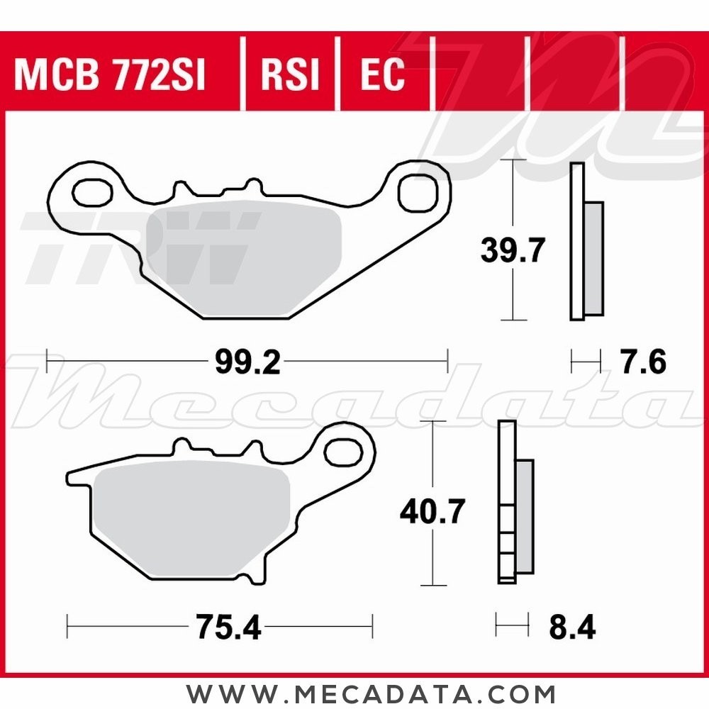 Plaquettes de frein Arrière ~ Suzuki RM 85 2005+ ~ TRW Lucas MCB 772 RSI 