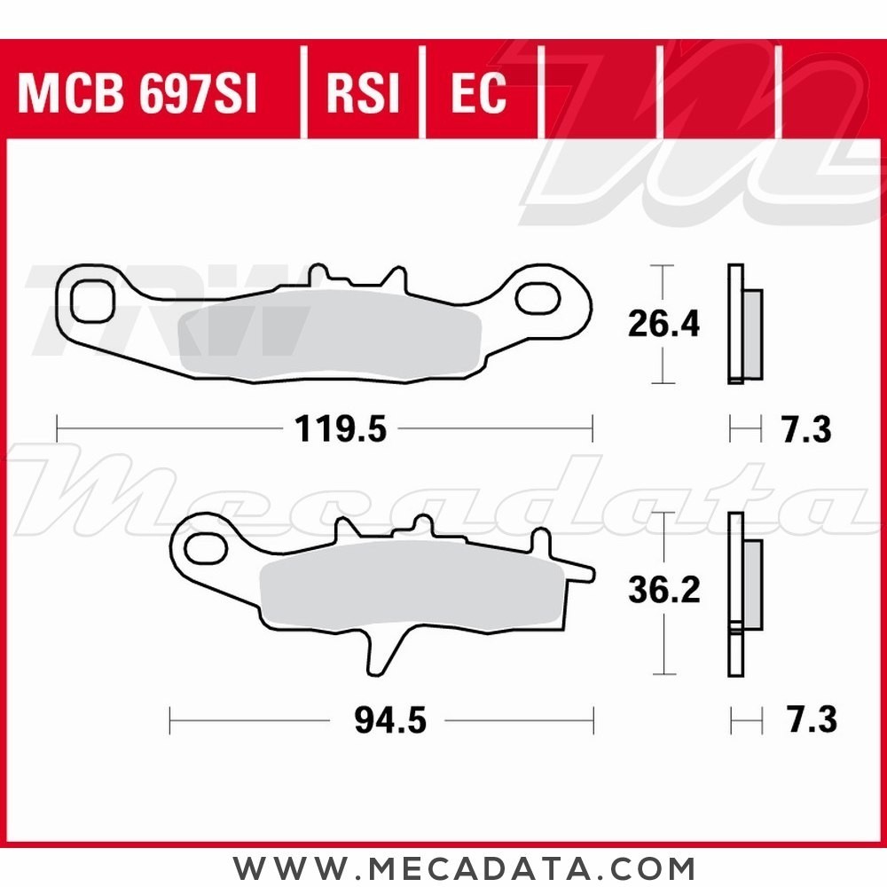 Plaquettes de frein Avant ~ Suzuki RM 85 2005+ ~ TRW Lucas MCB 697 RSI 
