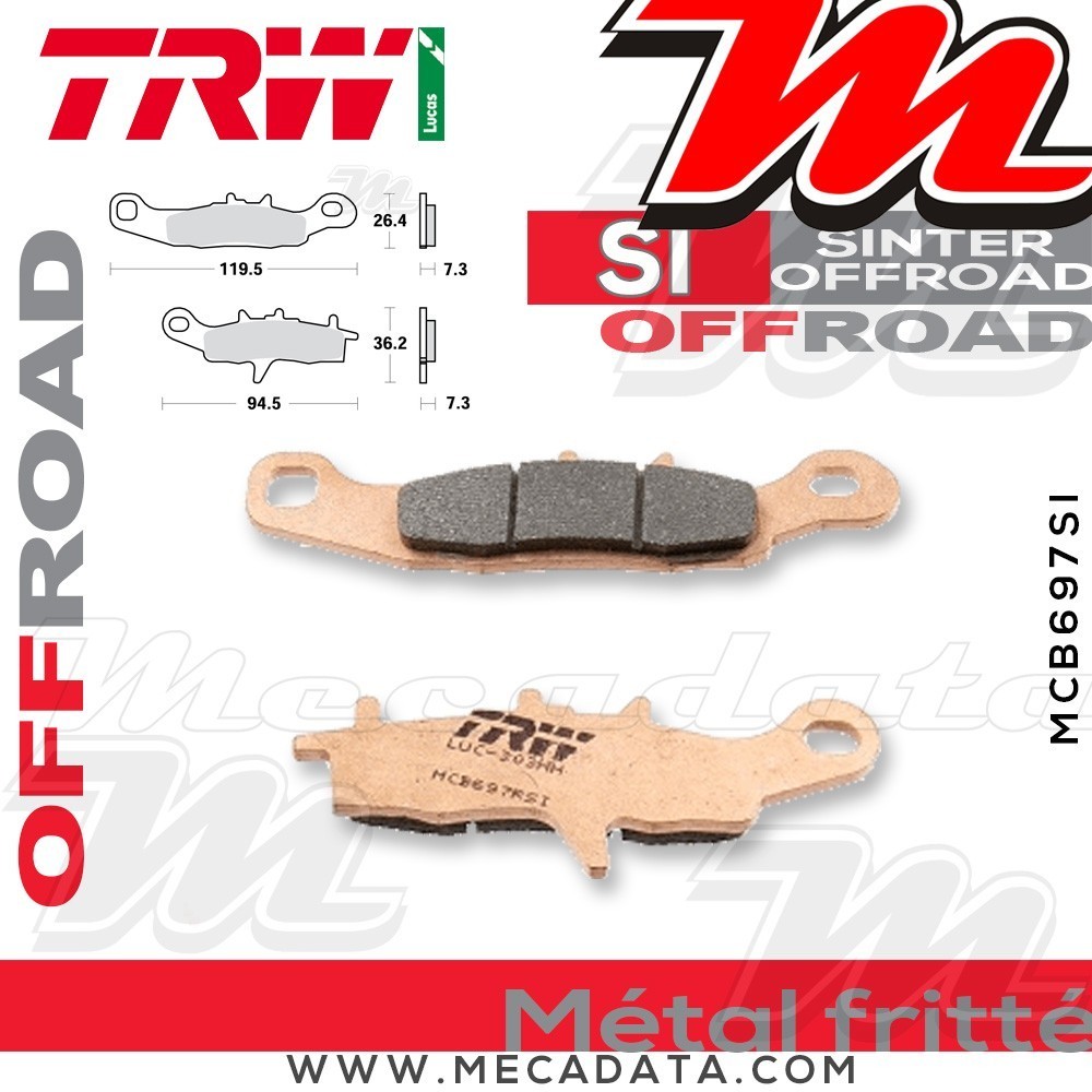Plaquettes de frein Avant ~ Suzuki RM 85 2005+ ~ TRW Lucas MCB 697 SI
