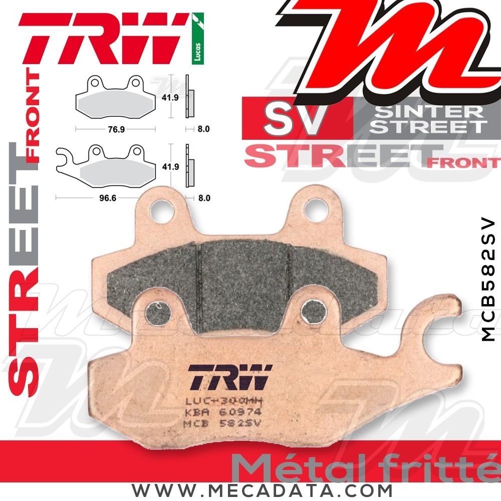 Plaquettes de frein Avant ~ Suzuki RM 80 1994-1995 ~ TRW Lucas MCB 582 SV