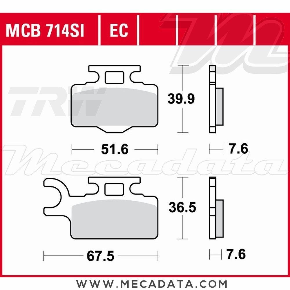 Plaquettes de frein Avant ~ Suzuki RM 65 2003+ ~ TRW Lucas MCB 714 EC 