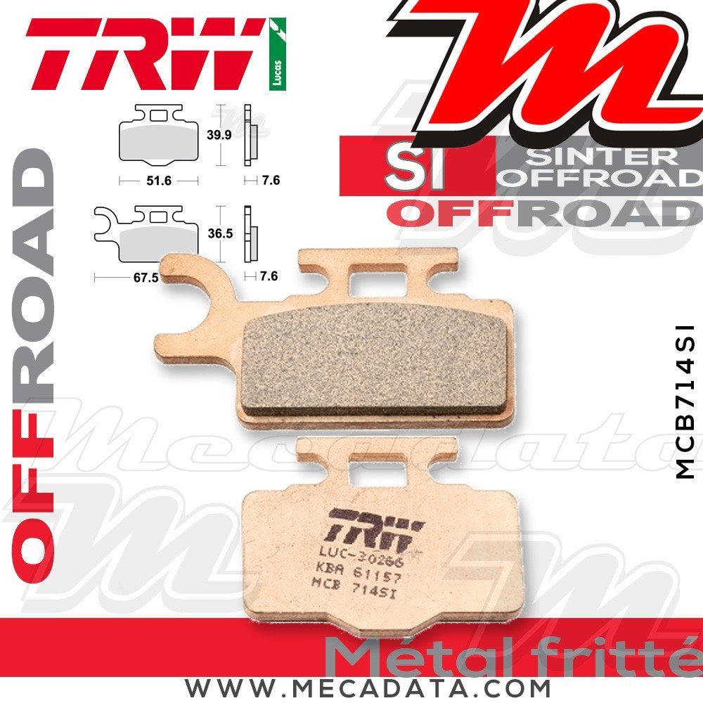 Plaquettes de frein Avant ~ Suzuki RM 65 2003+ ~ TRW Lucas MCB 714 SI