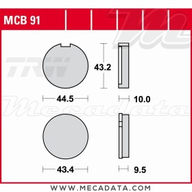 Plaquettes de frein Avant ~ Suzuki GT 50 K GT50K 1979+ ~ TRW Lucas MCB 91