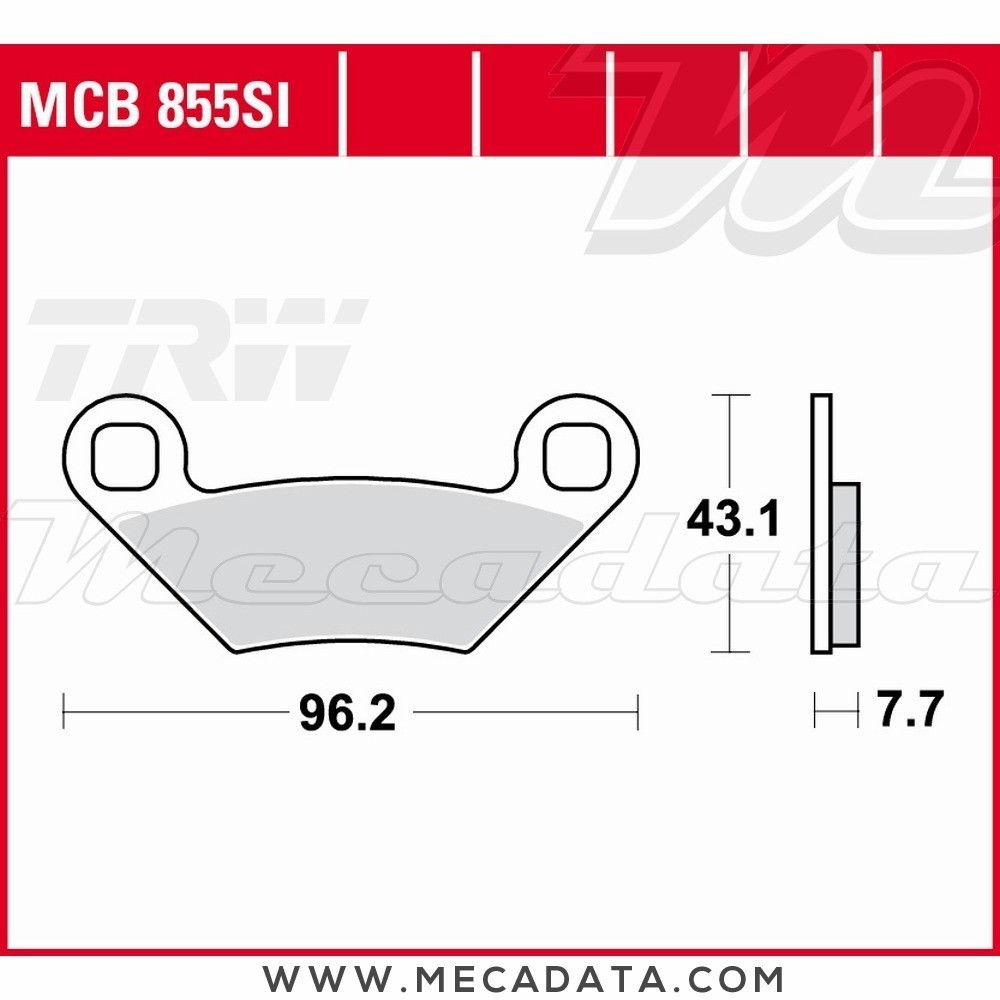 Plaquettes de frein Arrière ~ Polaris 850 Forest 2015+ ~ TRW Lucas MCB 855 SI 