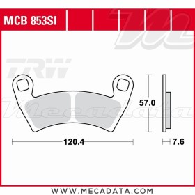 Plaquettes de frein Avant ~ Polaris 700 Ranger 4x4 EFI 2008+ ~ TRW Lucas MCB 853 SI