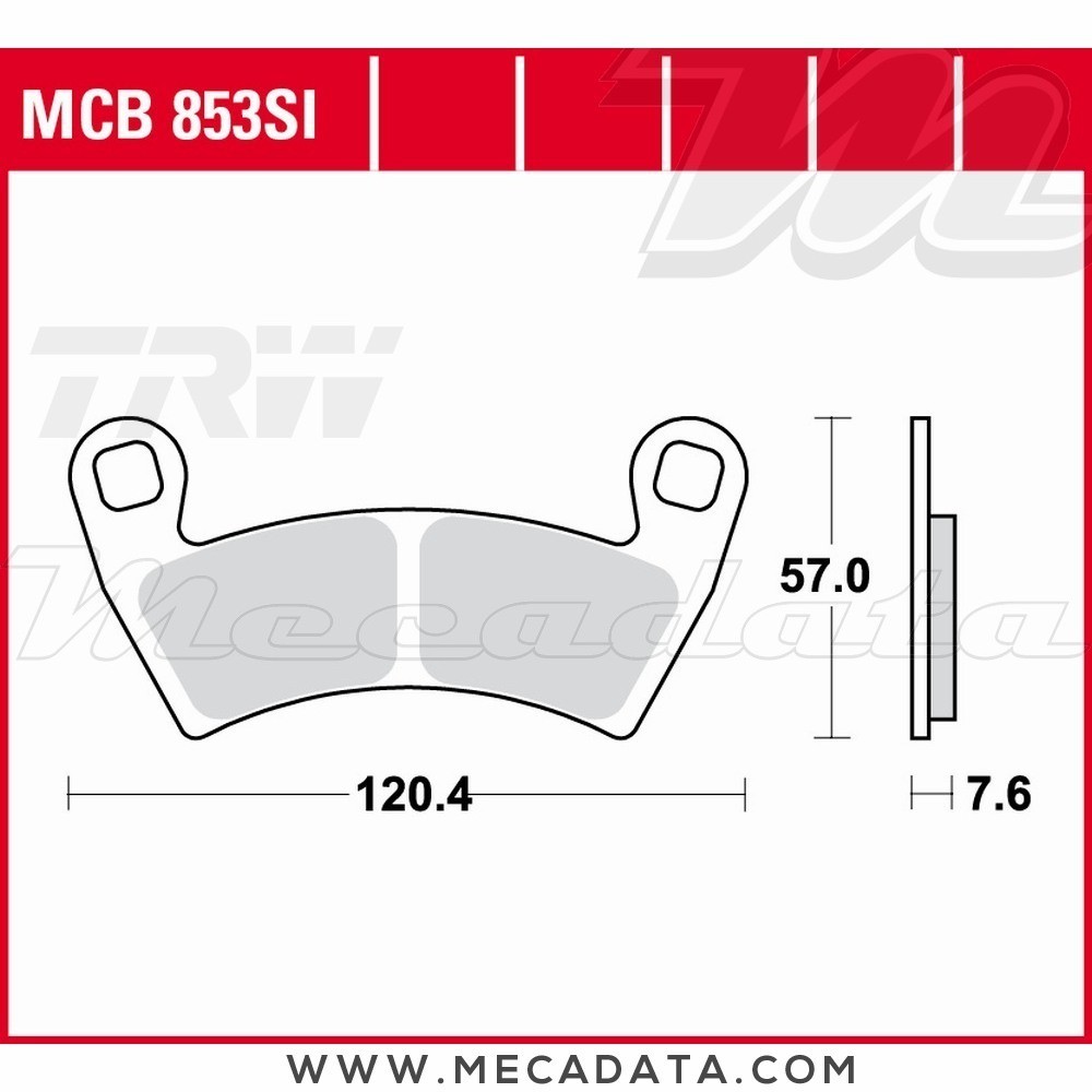 Plaquettes de frein Avant ~ Polaris 700 Ranger 4x4 EFI 2008+ ~ TRW Lucas MCB 853 SI 
