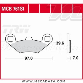 Plaquettes de frein Avant ~ Polaris 700 X 2 2008 ~ TRW Lucas MCB 761 SI