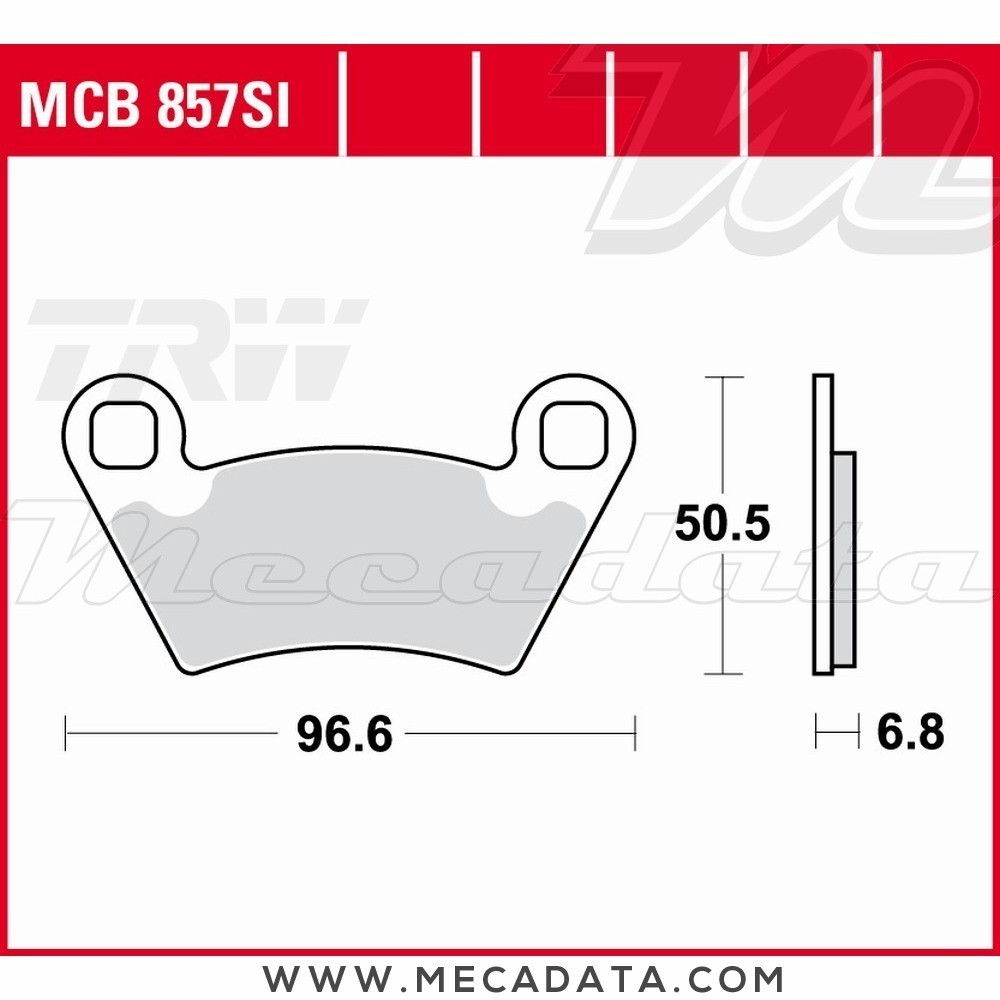 Plaquettes de frein Arrière ~ Polaris 700 Ranger XP 4x4 2006-2008 ~ TRW Lucas MCB 857 SI 
