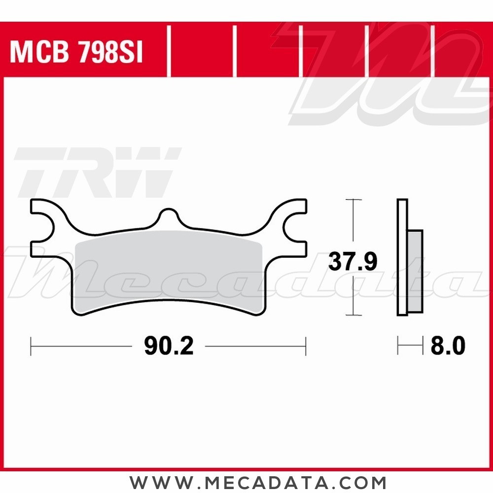Plaquettes de frein Arrière ~ Polaris 450 Sportsman 2006-2007 ~ TRW Lucas MCB 798 SI 