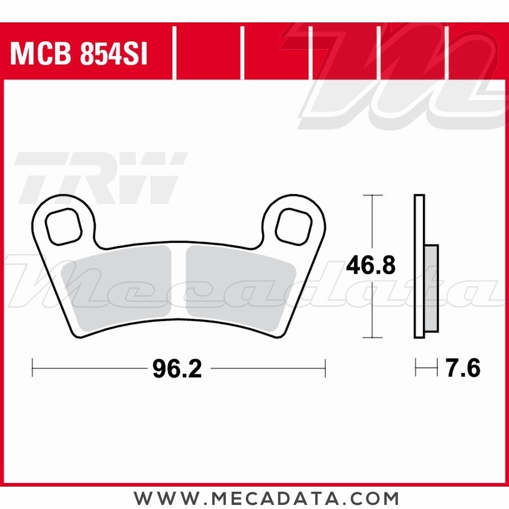 Plaquettes de frein Avant ~ Polaris 450 Outlaw S, MXR 2008+ ~ TRW Lucas MCB 854 SI 