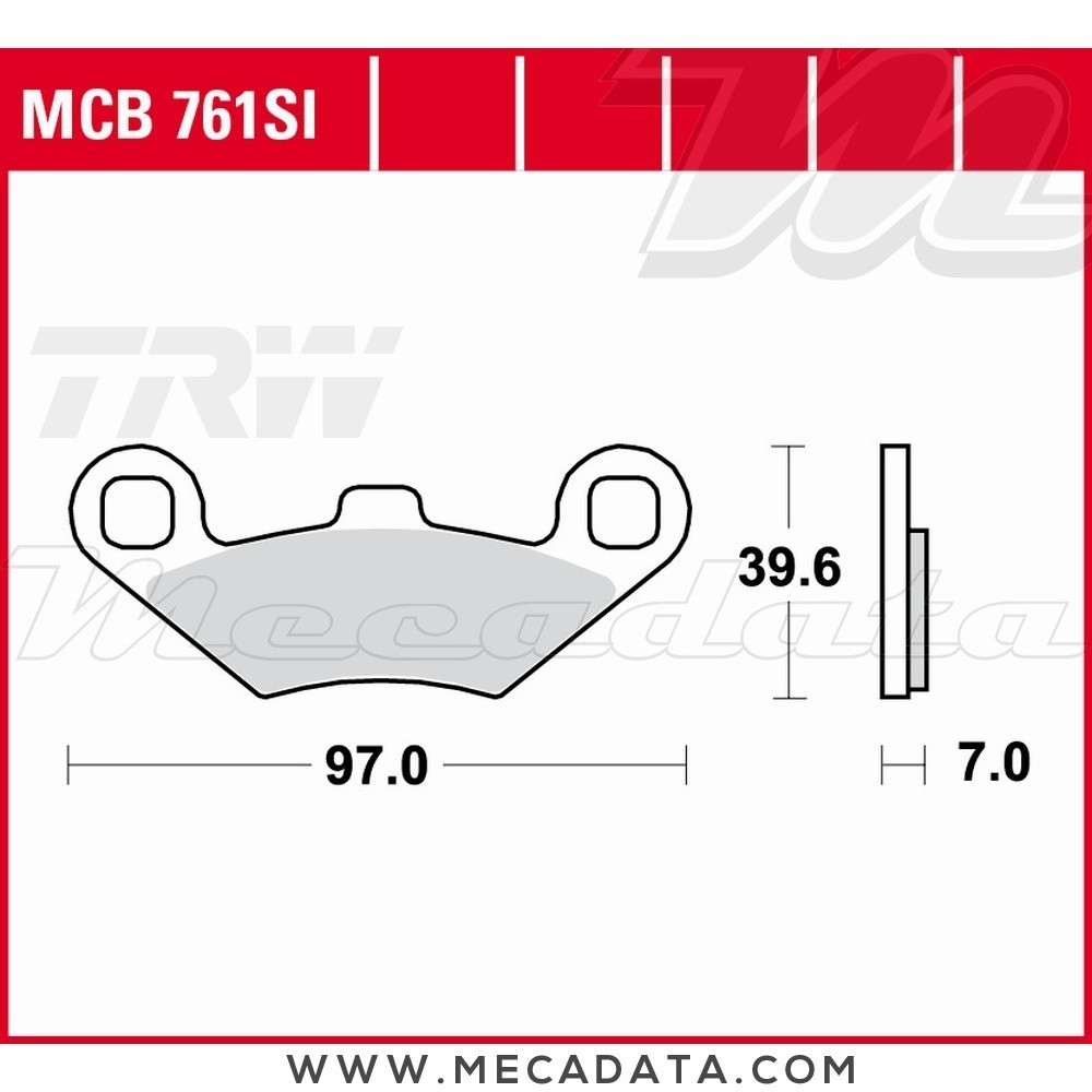 Plaquettes de frein Avant ~ Polaris 400 Xplorer L 4x4 2000+ ~ TRW Lucas MCB 761 SI 